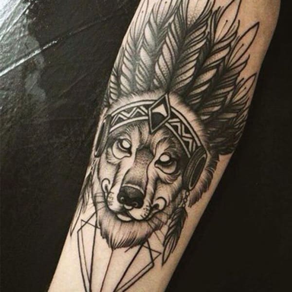 native american wolf spirit tattoo